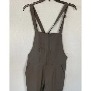 Flylow Trailworks Bib Canvas Overalls Womens Sm Gray Wind Water Resist Gorpcore